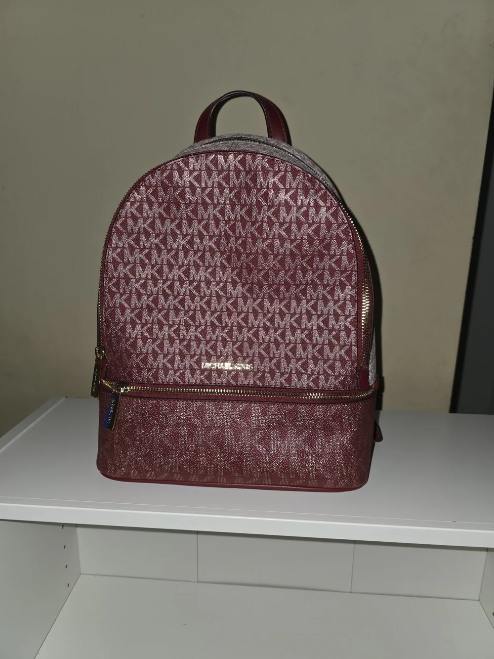 Michael Kors Women's Burgundy Signature Backpack
